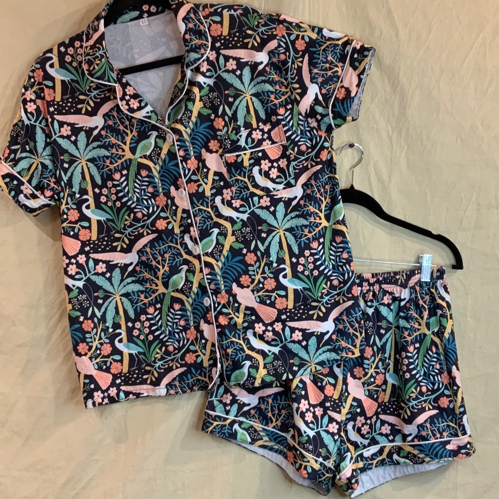 Tropical Print Women's Pajama Set